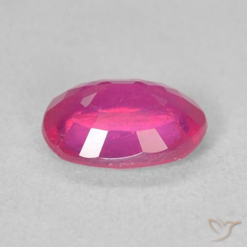 Ruby Gemstone in 8 x 6 mm (calibrated) Size for Sale, Ruby Stone in Medium Dark-Pink Color