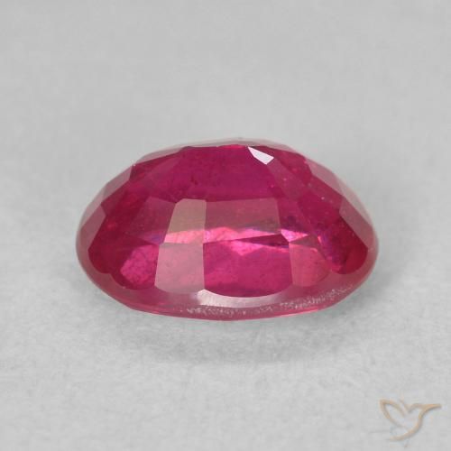 Ruby Gemstone in 8 x 6 mm (calibrated) Size for Sale, Ruby Stone in Light Red Color