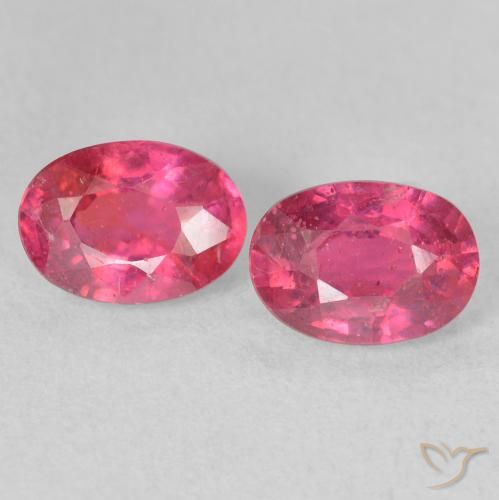 2.48 ctw Pink Ruby Gemstones, Ruby Gems in Oval Facet Shape for Sale.