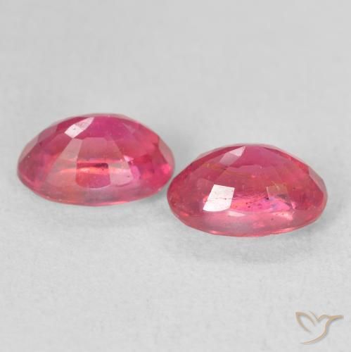 Ruby Gemstones in 7 x 5 mm (calibrated) Size for Sale, Ruby Stones in Hot Pink Color