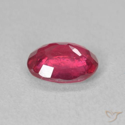 Ruby Gemstone in 8 x 6 mm (calibrated) Size for Sale, Ruby Stone in Light Red Color