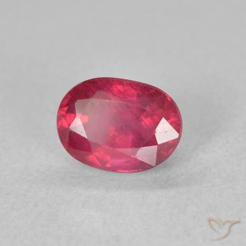 1.41 ct Red Ruby Stone, Natural Ruby in Oval Facet Shape for Sale