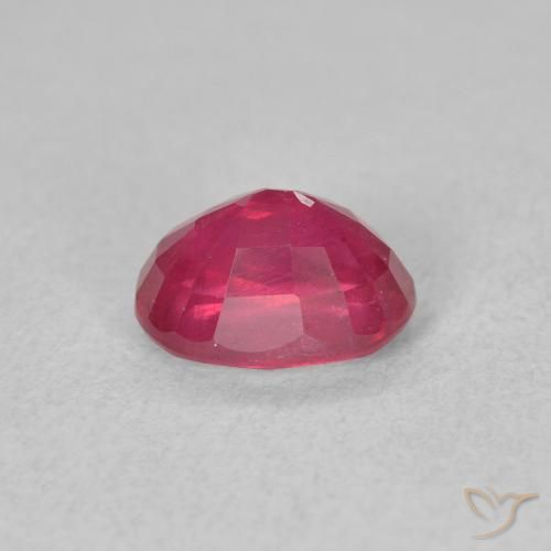 Ruby Gemstone in 7.1 x 5.3 mm Size for Sale, Ruby Stone in Pinkish Red Color
