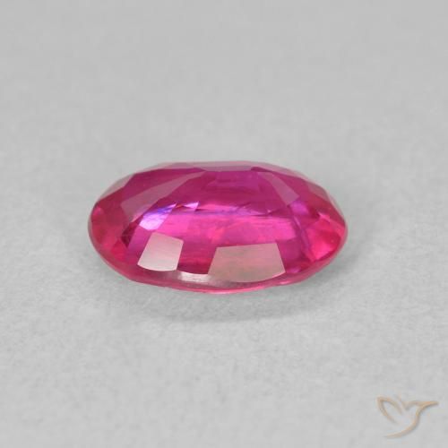 Ruby Gemstone in 8 x 6 mm (calibrated) Size for Sale, Ruby Stone in Medium Dark-Pink Color