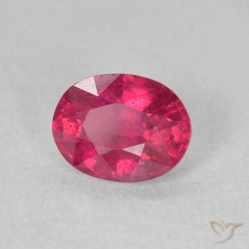 1.66 ct Red Ruby Stone, Natural Ruby in Oval Facet Shape for Sale