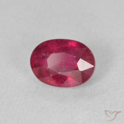 1.53 ct Red Ruby Stone, Natural Ruby in Oval Facet Shape for Sale