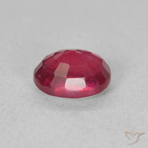 Ruby Gemstone in 7.2 x 5.3 mm Size for Sale, Ruby Stone in Deep Reddish Pink Color