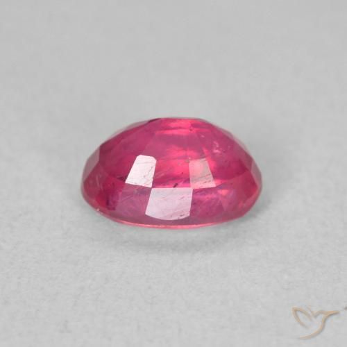 Ruby Gemstone in 7 x 5 mm (calibrated) Size for Sale, Ruby Stone in Medium Dark-Pink Color