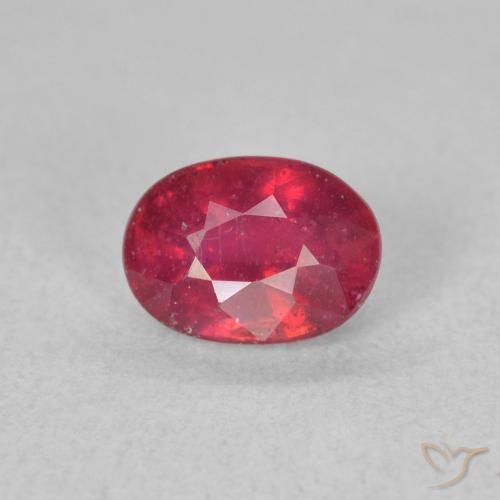 1.54ct Natural Medium Dark-Red Ruby, Oval, VS