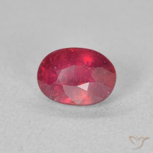1.54 ct Red Ruby Stone, Natural Ruby in Oval Facet Shape for Sale
