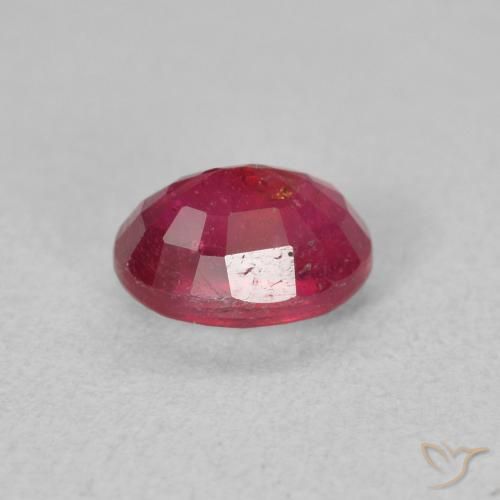 Ruby Gemstone in 7.1 x 5.3 mm Size for Sale, Ruby Stone in Medium Dark-Red Color
