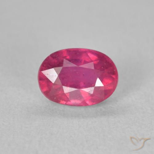 1.39 ct Red Ruby Gemstone, Ruby Gem in Oval Facet Shape for Sale.