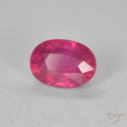1.39 ct Red Ruby Stone, Natural Ruby in Oval Facet Shape for Sale