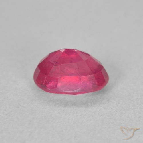Ruby Gemstone in 7 x 5 mm (calibrated) Size for Sale, Ruby Stone in Light Red Color