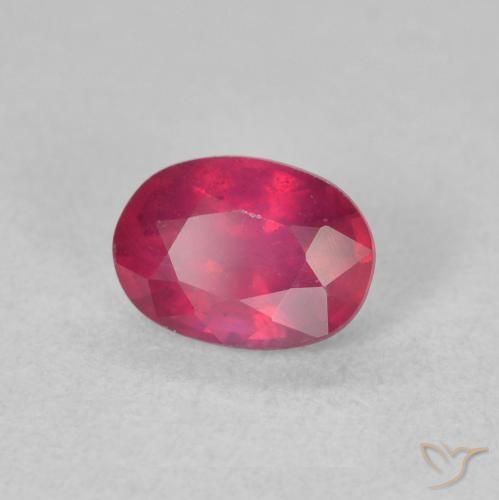 1.34 ct Red Ruby Stone, Natural Ruby in Oval Facet Shape for Sale