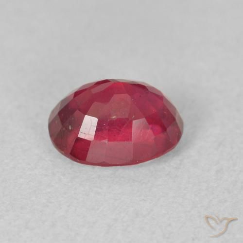 Ruby Gemstone in 6.7 x 5 mm Size for Sale, Ruby Stone in Deep Reddish Pink Color