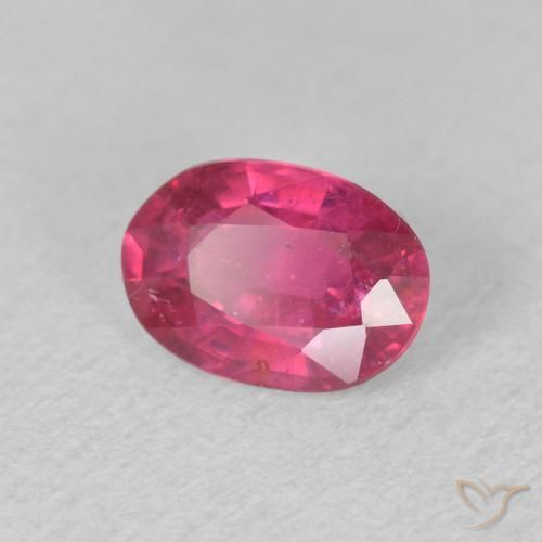 0.98 ct Red Ruby Stone, Natural Ruby in Oval Facet Shape for Sale