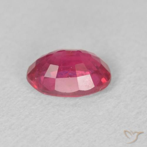Ruby Gemstone in 7 x 5 mm (calibrated) Size for Sale, Ruby Stone in Light Red Color