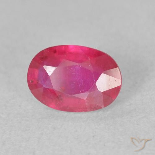 1.01 ct Red Ruby Stone, Natural Ruby in Oval Facet Shape for Sale