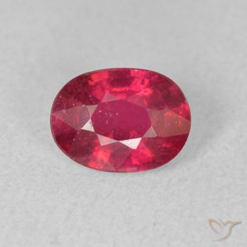 0.99 ct Red Ruby Gemstone, Ruby Gem in Oval Facet Shape for Sale.
