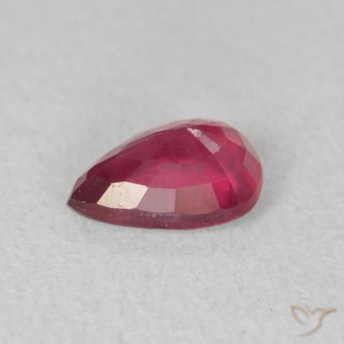 Ruby Gemstone in 7 x 5 mm (calibrated) Size for Sale, Ruby Stone in Light Red Color