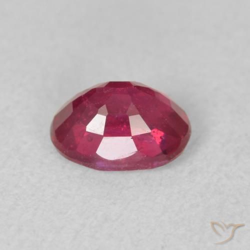 Ruby Gemstone in 6.7 x 5 mm Size for Sale, Ruby Stone in Pinkish Red Color