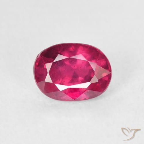 1.29 ct Red Ruby Gemstone, Ruby Gem in Oval Facet Shape for Sale.