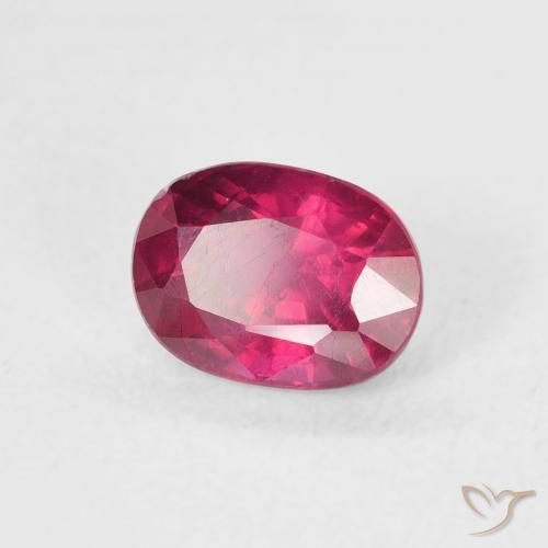 1.29 ct Red Ruby Stone, Natural Ruby in Oval Facet Shape for Sale