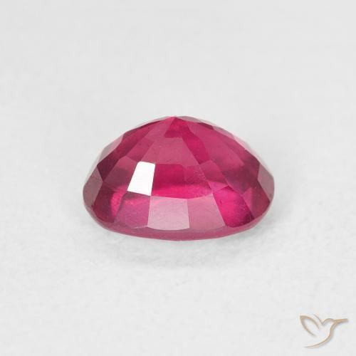 Ruby Gemstone in 7 x 5 mm (calibrated) Size for Sale, Ruby Stone in Light Red Color