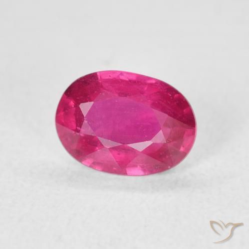 1.35 ct Red Ruby Stone, Natural Ruby in Oval Facet Shape for Sale