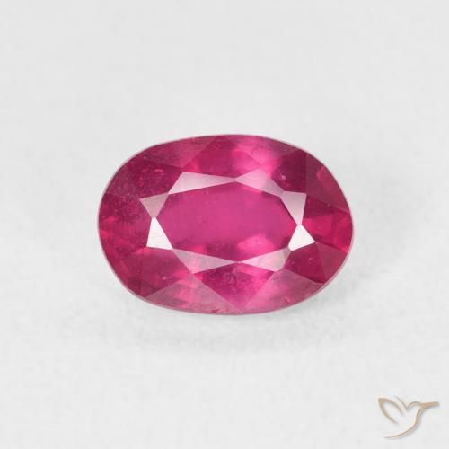 1.29 ct Red Ruby Gemstone, Ruby Gem in Oval Facet Shape for Sale.