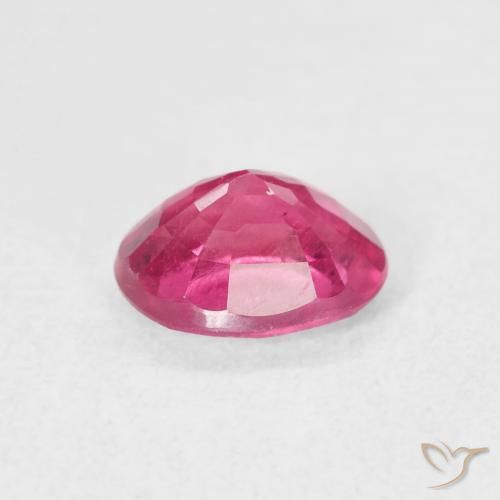 Ruby Gemstone in 7.1 x 5.3 mm Size for Sale, Ruby Stone in Hot Pink Color