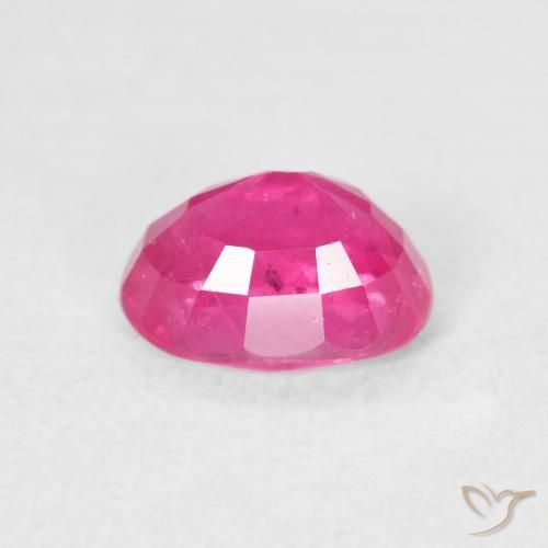 Ruby Gemstone in 7.3 x 5.2 mm Size for Sale, Ruby Stone in Deep Magenta Color
