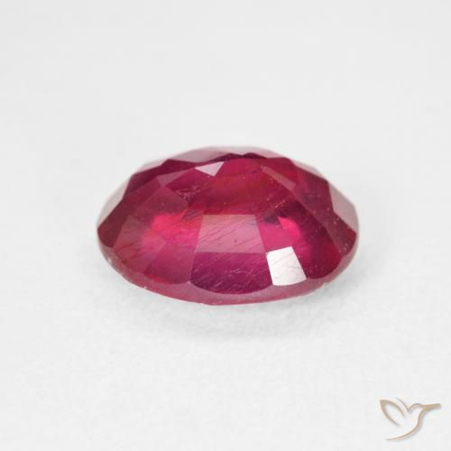 Ruby Gemstone in 11 x 9 mm (calibrated) Size for Sale, Ruby Stone in Medium Dark-Red Color