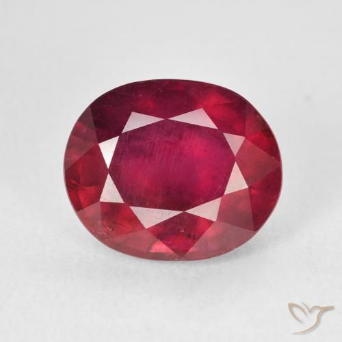7.45ct Natural Medium Dark-Red Ruby, Oval, VS