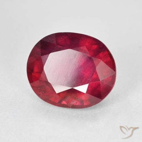 7.45 ct Red Ruby Stone, Natural Ruby in Oval Facet Shape for Sale