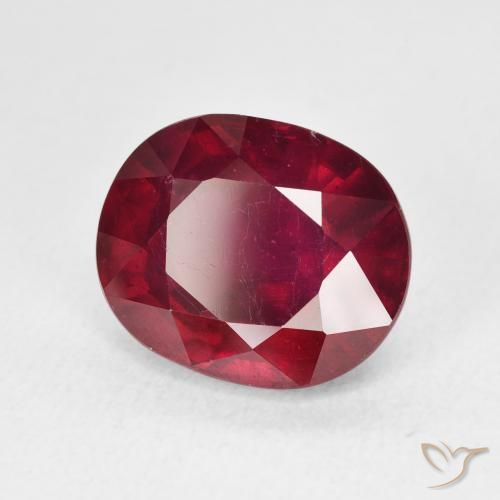 7.67 ct Red Ruby Stone, Natural Ruby in Oval Facet Shape for Sale