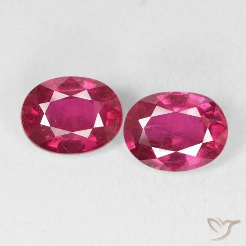 3.09ctw Natural Light Red Rubies, Oval, VS