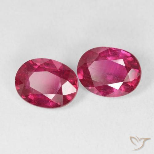 3.09 ctw Red Ruby Stones, Natural Ruby in Oval Facet Shape for Sale