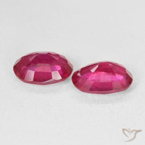 Ruby Gemstones in 8 x 6 mm (calibrated) Size for Sale, Ruby Stones in Light Red Color