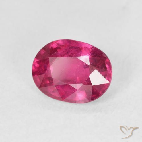 1.59 ct Red Ruby Stone, Natural Ruby in Oval Facet Shape for Sale