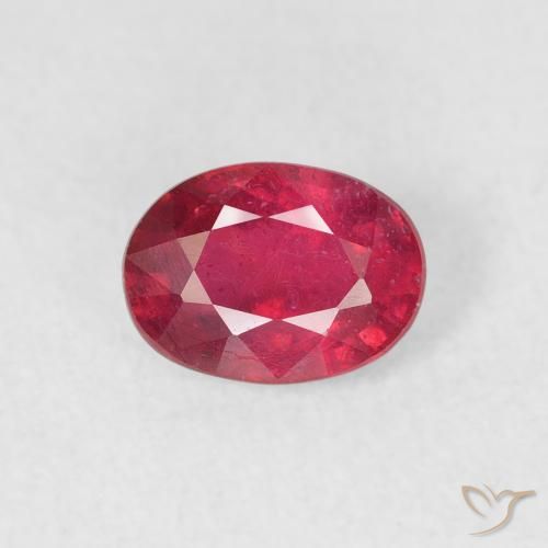 1.11 ct Red Ruby Gemstone, Ruby Gem in Oval Facet Shape for Sale.