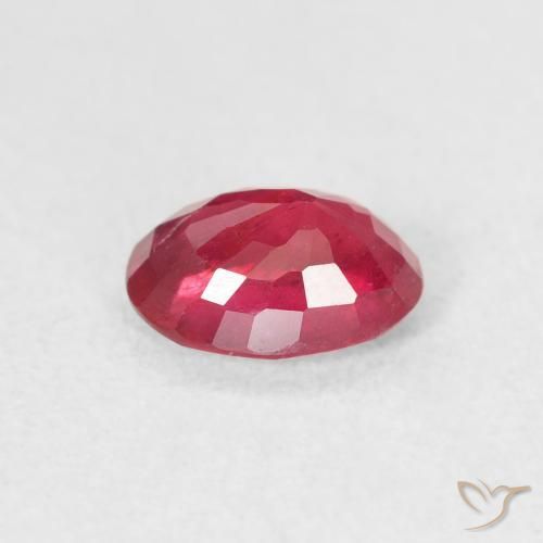 Ruby Gemstone in 7 x 5 mm (calibrated) Size for Sale, Ruby Stone in Deep Crimson Color