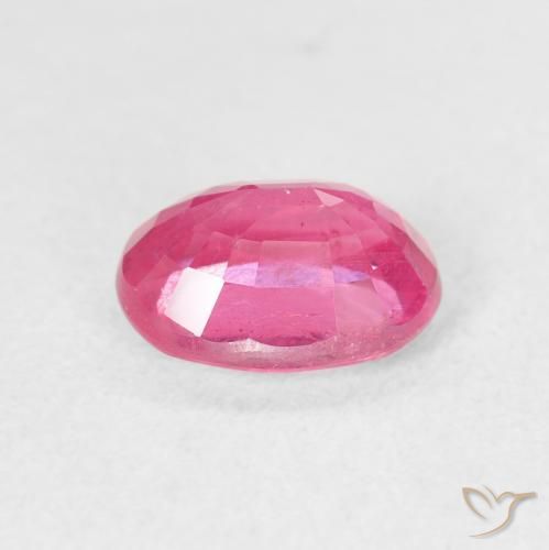 Ruby Gemstone in 8 x 6 mm (calibrated) Size for Sale, Ruby Stone in Hot Pink Color