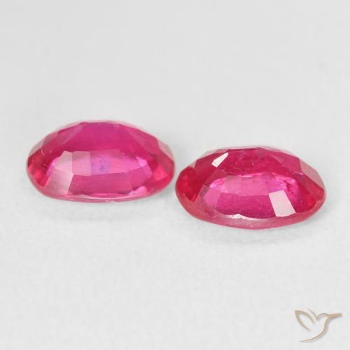 Ruby Gemstones in 8 x 6 mm (calibrated) Size for Sale, Ruby Stones in Medium Dark-Pink Color
