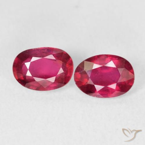2.03ctw Natural Deep Crimson Rubies, Oval, VS
