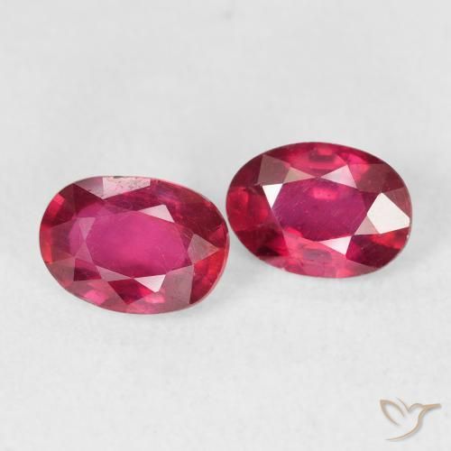 2.03 ctw Red Ruby Stones, Natural Ruby in Oval Facet Shape for Sale