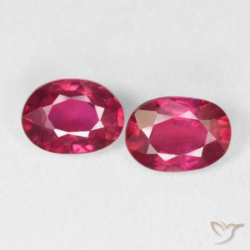 2.05ctw Natural Deep Crimson Rubies, Oval, VS