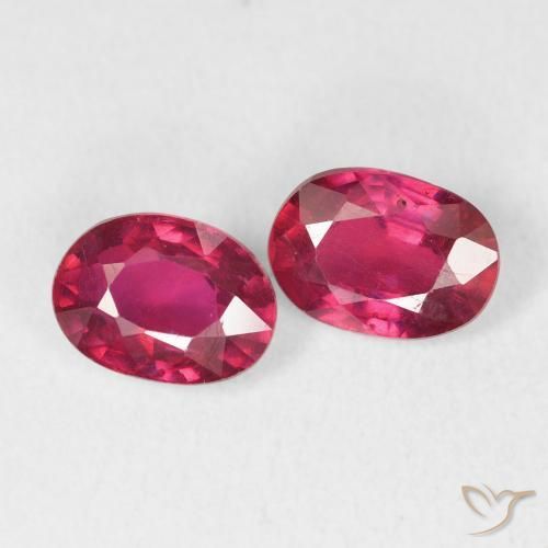2.05 ctw Red Ruby Stones, Natural Ruby in Oval Facet Shape for Sale