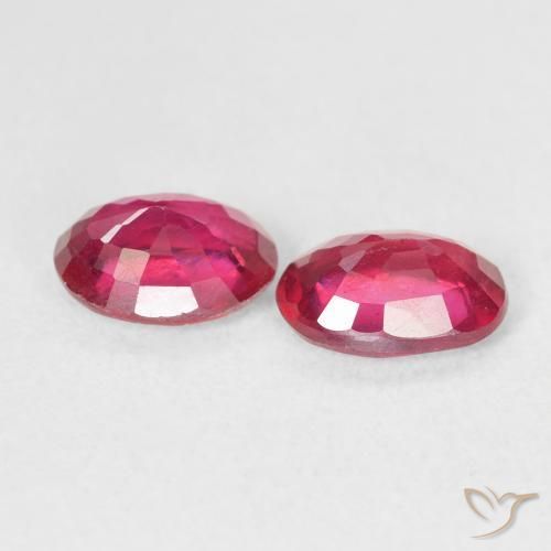 Ruby Gemstones in 7 x 5 mm (calibrated) Size for Sale, Ruby Stones in Deep Crimson Color